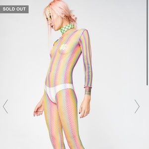 Dolls Kill Rainbow body stocking